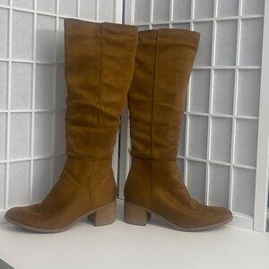 Orsay Medium Brown Suede Boots Size 41 More like Sz 9.5  SHAFT 20"